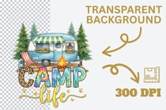 Camp Life PNG - Retro Camper Sublimation - Leopard Print Product Image 4
