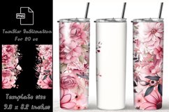 Own Name Flowers Watercolor Bundle 20oz Skinny Tumbler Wrap Product Image 5