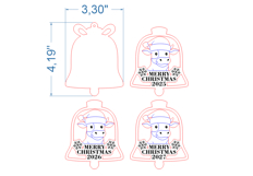 Christmas Tree Toy Cow SVG laser cut file for Glowforge Product Image 4