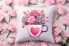 Pink Valentine Succulent Pot Clipart Product Image 4