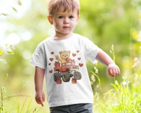 Valentine Teddy Bear Monster Truck PNG Boy Vday Heart Shirt Product Image 2