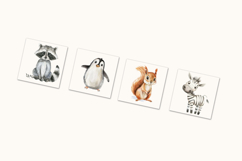 Whimsical Animal Clipart Set 20 Watercolor PNGs for Nursery Product Image 4