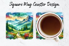 Hiking Mug coaster | Coaster | Sublimation Design Product Image 1