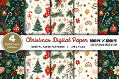 Christmas Digital Paper Backgrounds JPG Product Image 1