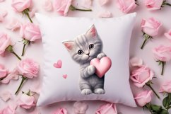 Valentine Cat Peeking Around Clipart Product Image 4