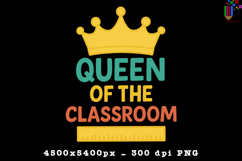 Queen of the Classroom Teacher Crown Sublimation Design Product Image 1