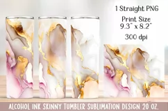 Alcohol ink Tumbler Design Sublimation. 20 oz, PNG. Product Image 5