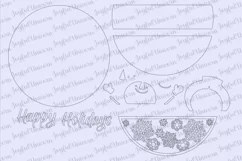 Happy Holidays Round Sign SVG | Snowman Door Hanger SVG Product Image 2