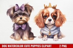 Watercolor Cute Puppies Clipart, Christmas Dog Art Product Image 1