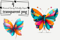 Whimsical Spring Butterfly Clipart Watercolor PNG Product Image 1