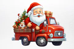 Christmas Truck Sublimation Clipart PNG Product Image 4
