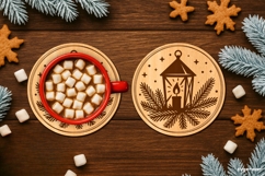 Winter Coffee Coaster Laser Cut | Drink Coaster | SVG Product Image 1