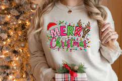 Glitter Merry Christmas Png Sublimation Retro Clipart Product Image 4