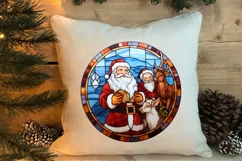 Stained Glass Painting Of Santa Clipart Sublimation Product Image 4