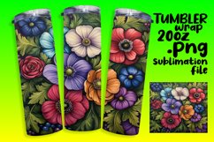 Elegant Oil Painted Flower Wrap for Tumblers Product Image 1