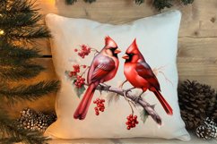 Christmas Cardinal Watercolor Clipart, Christmas Cardinal Product Image 4