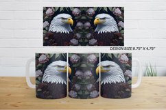 3D Bald Eagle with Floral | Mug sublimation design Product Image 7
