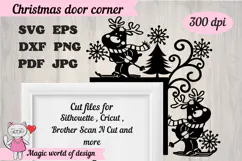 Christmas door corner svg, deer and trees Ornament Svg Product Image 5