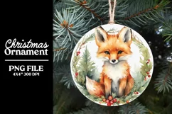 Baby Fox PNG Christmas Stickers Ornaments or Coasters Product Image 4
