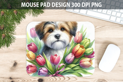 Watercolor Dog Mouse Pad Sublimation - Valentines PNG Design Product Image 1