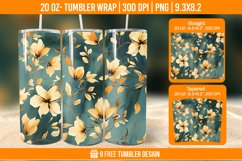 Flowers Tumbler Wrap Designs, Sublimation Wrap Product Image 1