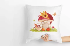 Watercolor autumn gnome mushroom, autumn gnome, Autumn Product Image 4