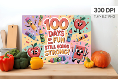100 days of school Cutting Board PNG Design, Teacher PNG Product Image 1