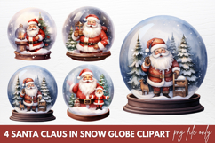 Santa Claus In Snow Globe Clipart Product Image 1