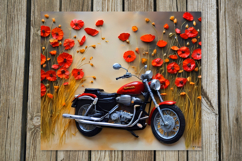 Motorcycle &amp; flowers | Bike Skinny tumbler sublimation PL Product Image 4