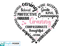 Granny Heart Shape SVG | Mother&#039;s Day Heart SVG PNG Product Image 4