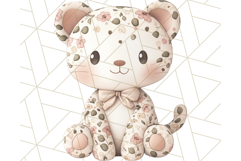 Pink Floral Stuffed Animal Clipart PNG, Cute Stuffed Animals Product Image 4