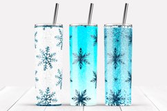 Glitter Snowflakes Tumbler, Winter Christmas Sublimation. Product Image 5