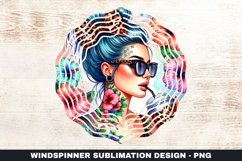 Floral Girl Wind Spinner Sublimation Design Product Image 1