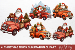 Christmas Clipart Christmas Truck Sublimation Clipart Product Image 1