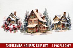 Christmas Houses Clipart Sublimation, Christmas houses PNG Product Image 1
