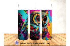 Colorful Owl Tumbler Wrap, 20 OZ Tumbler Sublimation Design. Product Image 4