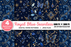Royal Blue Seamless Digital Paper JPG Product Image 1
