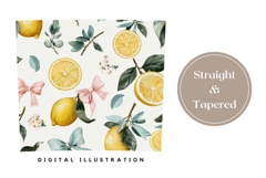 Watercolor Lemon Tumbler Wrap, Pink Bows Tumbler Design Product Image 4