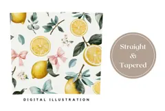 Watercolor Lemon Tumbler Wrap, Pink Bows Tumbler Design Product Image 4