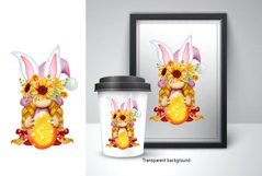 Watercolor gnomes for Easter Dwarf Easter, gnome with rabbit Product Image 4