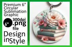 Bright Round Design Keychain Template , Books Product Image 1