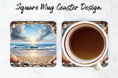 Beach Mug coaster | Coaster | Sublimation Design Product Image 1