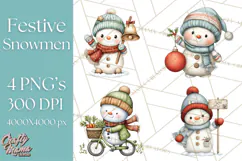 Christmas Snowman Clipart PNG Winter Holiday Characters Pnga Product Image 1