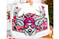 Buck Heart Love Camo Deer Valentine PNG Product Image 1