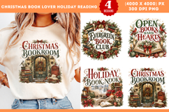Christmas Book Lover Holiday Reading Sublimation PNG Product Image 1