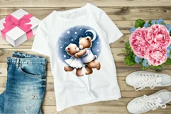 20 Teddy bears couple Valentine watercolor clipart Product Image 4