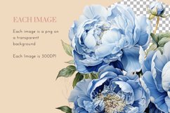 10 Blue Peonies Clipart PNG Product Image 4