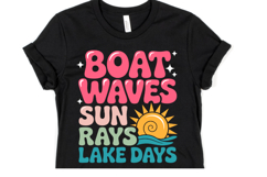 Boat waves sun rays lake days svg | Shirt Svg Product Image 3