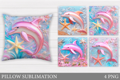 Dolphin Pillow Sublimation. Dolphin Sublimation Product Image 1