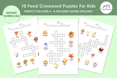 PreSchool 10 Food Crossword Activity Pages for Kids Product Image 4